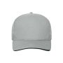 5 Panel Sandwich Cap Organic Cotton light grey/black one size