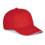 Baseballpet - 6 panelen Red / White One Size