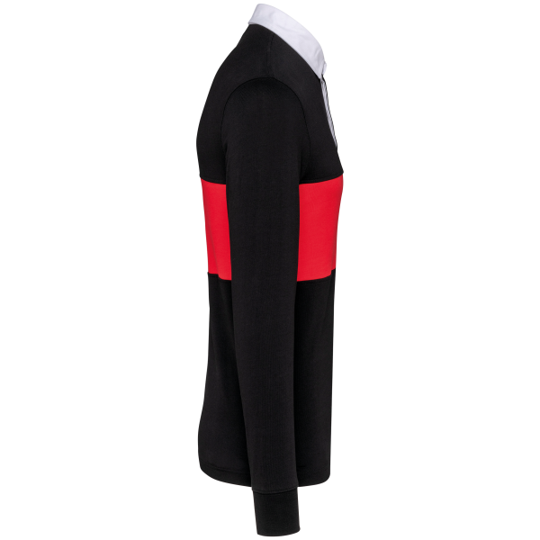 Rugbypolo met lange mouwen Black / Sporty Red 5XL Rugbypolo met lange mouwen Black / Sporty Red 5XL