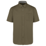 Katoenen herenoverhemd met korte mouwen "Ariana" Light khaki 4XL