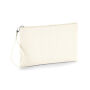 Canvas Wristlet Pouch - Natural/Black - One Size