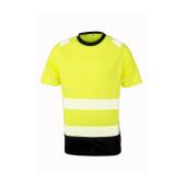 RECYCLED SAFETY T-SHIRT, FLUORESCENT YELLOW / BLACK, 4XL/5XL, RESULT