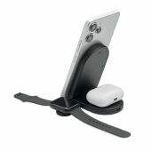 ELASTI - Opvouwbare 3-in-1 lader 15W - Zwart