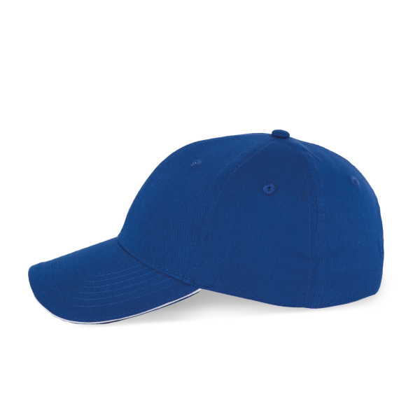 6-Panel-Kappe mit Kontrast-Sandwichschirm Royal Blue / White One Size 6-Panel-Kappe mit Kontrast-Sandwichschirm Royal Blue / White One Size