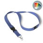 Afneembare polyester veiligheids lanyard in Pantone-kleur met zeefdruk en metalen karabijnhaak
