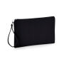 Canvas Wristlet Pouch - Natural/Black - One Size