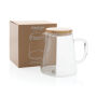 Ukiyo borosilicaatglazen karaf met bamboe deksel 1,2L, transparant