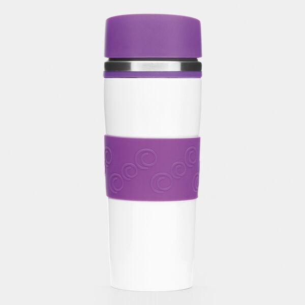 ARABICA - Dubbelwandige isoleerbeker paars, wit ARABICA - Dubbelwandige isoleerbeker paars, wit