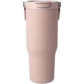 Bronx 900 ml RCS gecertificeerde, vacuüm geïsoleerde beker van gerecycled roestvrij staal en koper met deksel met dubbele fun - Oudroze