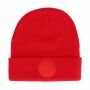 Nilton's Gebreide muts met rond label - Rood