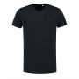 L&S T-shirt V-neck fine cotton elastane Dark Navy-extra longer length-S