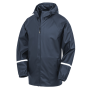 Waterdichte Prism PU-jas met reflecterende banden. Navy 3XL