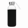 TAKE WELL - Glazen fles transparant, zwart