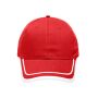 6 Panel Piping Cap red/white one size