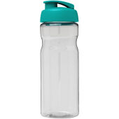 H2O Active® Base 650 ml sportfles met flipcapdeksel - Transparent/Aquablauw