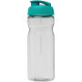 H2O Active® Base 650 ml sportfles met flipcapdeksel - Transparant/Aqua blauw