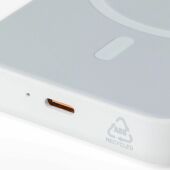 Gerecycled ABS draadloze powerbank Miren zwart