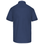 Overhemd in onderhoudsvriendelijk polykatoen-popeline korte mouwen heren Deep Blue M