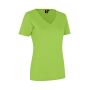 Interlock T-shirt | v-hals | dames - Kalk, S