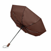 RAYNA FOLD - 21" auto paraplu houten greep - Bruin