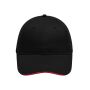 6 Panel Brushed Sandwich Cap black/red one size