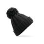 CABLE KNIT MELANGE BEANIE, BLACK, One size, BEECHFIELD