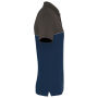 Ecologische uniseks polo met korte mouwen in twee kleuren Navy / Dark Grey XXL