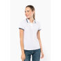 Damespolo met korte mouwen en contrasterende bies Forest Green / White XS