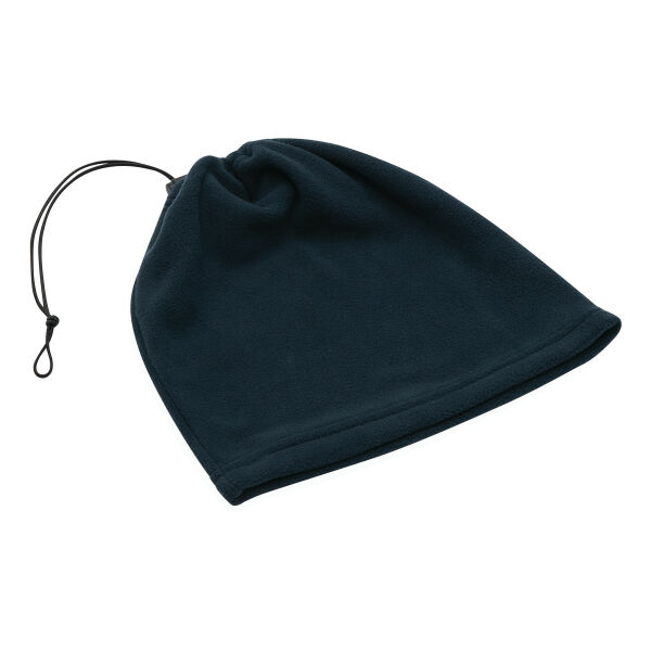 VARIOUS - Muts/ sjaalcombinatie van fleece marineblauw VARIOUS - Muts/ sjaalcombinatie van fleece marineblauw