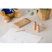 Kartonnen memoblaadjes set Kim bruin