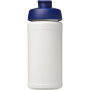 Baseline 500 ml recycled sport bottle with flip lid - White/Blue