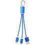 Metalen 3-in-1 oplaadkabel met sleutelhanger - Koningsblauw