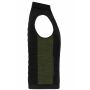 Ladies' Padded Hybrid Vest black/olive melange 4XL