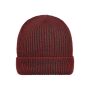 Ribbed Beanie dark-red/anthracite