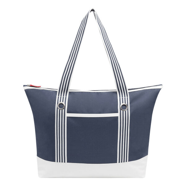 MARLENE - Beach bag beige, navy blue MARLENE - Beach bag beige, navy blue