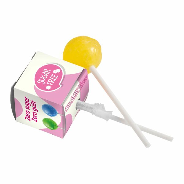 Lolly in doosje, Wit, Suikervrije Lolly mix Lolly in doosje, Wit, Suikervrije Lolly mix
