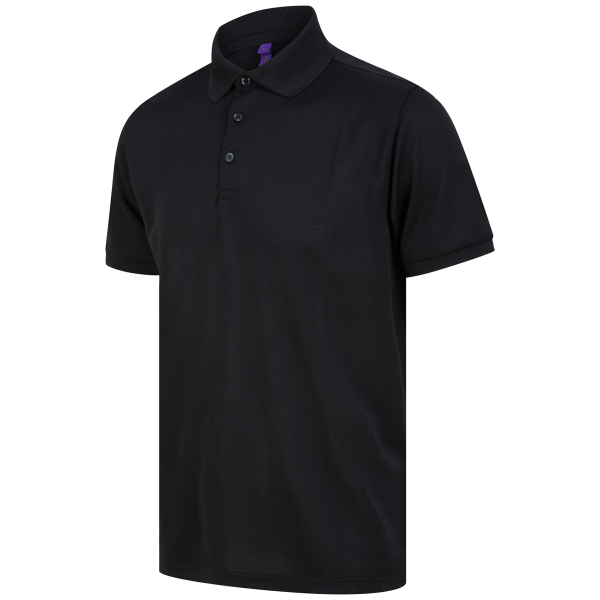 Herenpolo van gerecycled polyester Black 4XL Herenpolo van gerecycled polyester Black 4XL