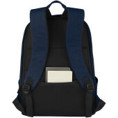 Joey 15,6 inch GRS gerecyclede canvas antidiefstal laptoprugzak 18 l - Marineblauw