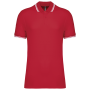 Herenpolo met korte mouwen en contrasterende bies Red / White S