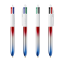 BIC® 4 Colours® Flags Collection + lanyard 4 C. Flags Collection BP LP Red/Silver/Blue_UP & RI white