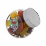 Klein glazen potje 0,4 liter, gevuld met snoep, Zilver, Winegums