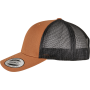 Tweekleurige Retro Truckerpet Caramel / Black One Size