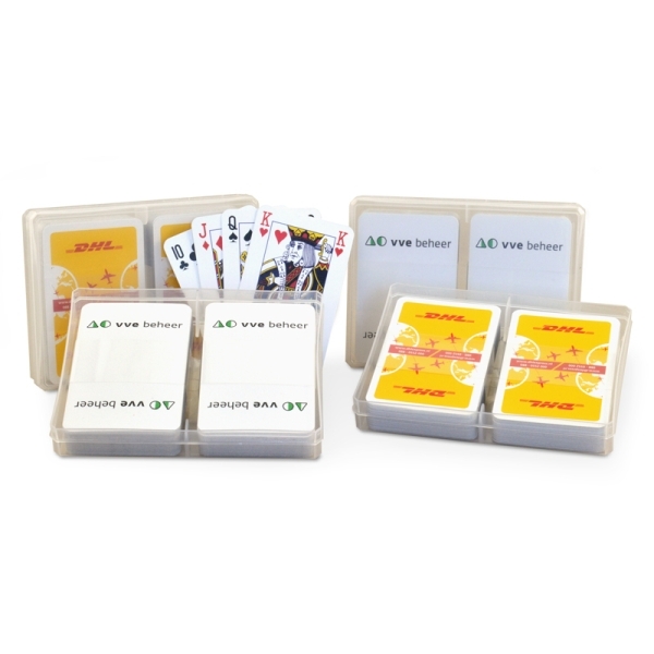 Speelkaarten custom made set in kunststof doosje