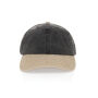 BEAU AWARE™ Washed 6 panel 270gsm cotton twill two tone cap, zwart