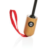 21" Impact AWARE™ RPET 190T bamboe auto open/dicht paraplu, rood