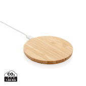 Bamboe 5W draadloze oplader rond, bruin