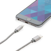 3-in-1 gevlochten nylon kabel, grijs