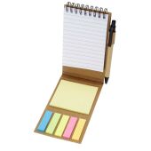 Flipper blok met sticky notes met balpen (zwarte inkt) - Naturel