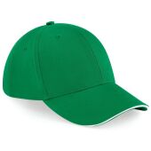 ATHLEISURE 6 PANEL CAP, KELLY GREEN/WHITE, One size, BEECHFIELD