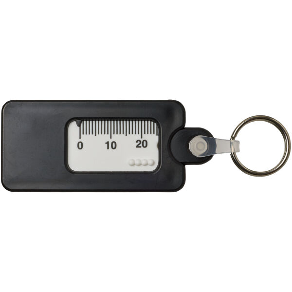 Kym recycled tyre tread check keychain - Solid black